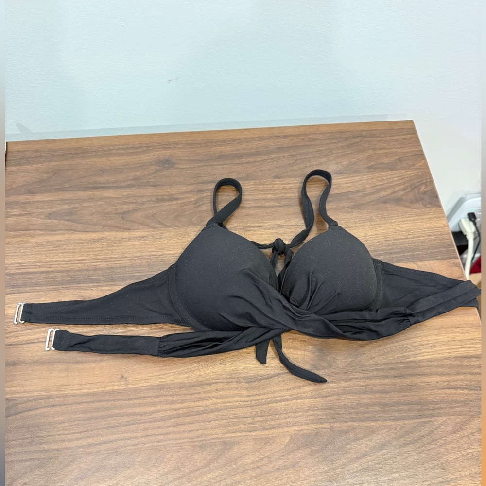 H&M Black Bikini Top with Molded Cups